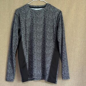 Game Time Charcoal and Black Kids Long Sleeve Tee Size 8